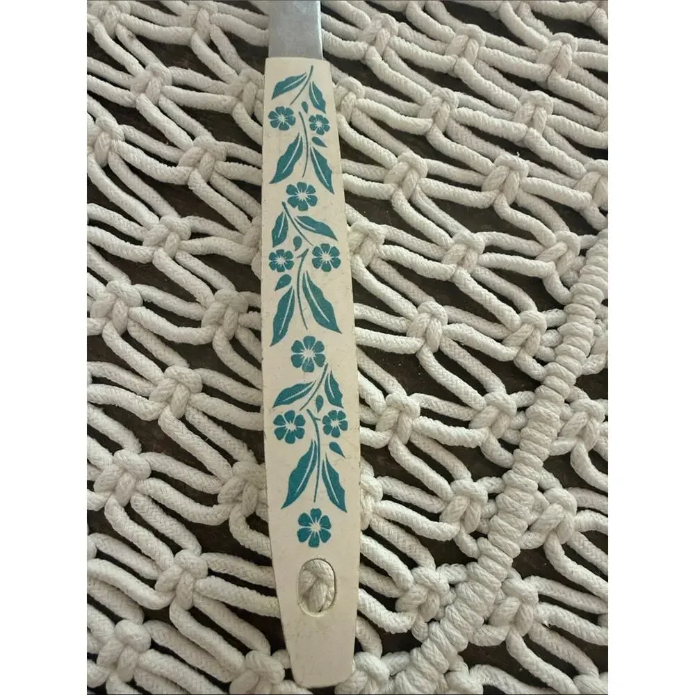 Vintage 60s/70s Household Japan Stainless Steel Cornflower Slotted Serving Spoon